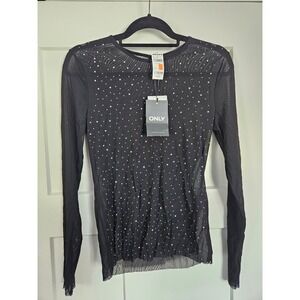 Only mesh shine long sleeve shirt NWT size large
